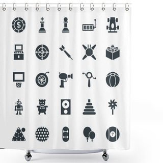 Personality  Gaming Cool Vector Icons 3 Shower Curtains