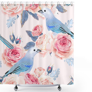 Personality  Seamless Vintage Roses Shower Curtains