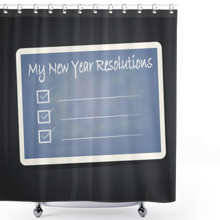 Personality  My New Year Resolution On Blackboard Shower Curtains