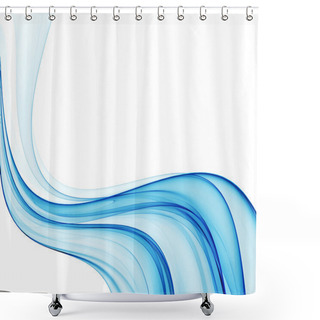 Personality  Blue Wavy Abstract Background Shower Curtains