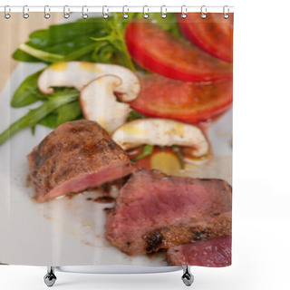 Personality  Beef Filet Mignon Grilled With Vegetables Shower Curtains