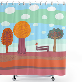 Personality  Autumn Illustration Shower Curtains