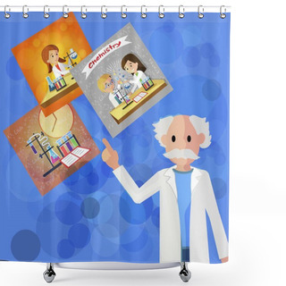 Personality  Flat Head Seminar Doctor Pedagogy In Chemistry. Shower Curtains