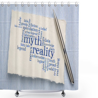 Personality  Myth Versus Reality Word Cloud Shower Curtains