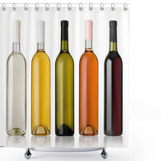 Personality  Set Of White, Rose, And Red Wine Bottles. Shower Curtains