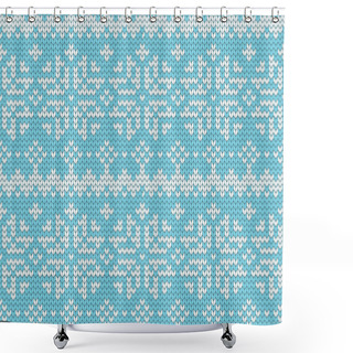 Personality  Color Knitted Christmas Seamless Pattern. Shower Curtains