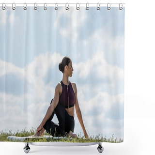 Personality  Woman Doing Twist Shower Curtains