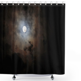 Personality  Blurred - Dark Stormy Sky With Moon Shower Curtains