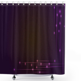 Personality  Hi-Tech Background With Glowing String. Luminous Intersecting Lines With Shining Dots. Abstract Striped Background With Light Effects. Template For Flyers, Cover, Presentation Or Poster Shower Curtains