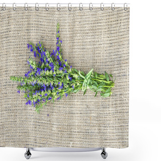Personality  Hyssop On Linen Shower Curtains