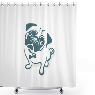 Personality  Pug Dog Shower Curtains