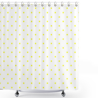 Personality  Seamless Vector Pattern With Tile Little Sunny Yellow Polka Dots On White Background. Shower Curtains