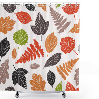 Personality  Seamless Pattern With Tree Leaf Silhouettes. Vector Illustration Shower Curtains