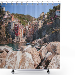 Personality  Views Of Riomaggiore In Cinque Terre, Italy Shower Curtains