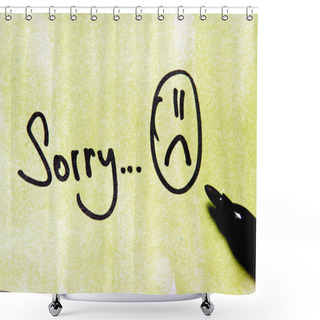 Personality  Sorry Note With Smile Shower Curtains