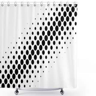 Personality  Diagonal, Oblique Circles, Dots Halftone Vector Illustration. Halftone Background, Pattern Shower Curtains