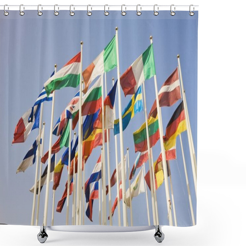 Personality  Group Of International Country Flags Shower Curtains