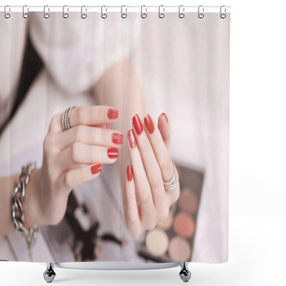 Personality  Images About Nails, Nail Beauty, Beautiful Hands And Nail Polish Shower Curtains