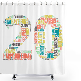 Personality  Word Cloud - Happy Birthday Celebration - Twenty Shower Curtains