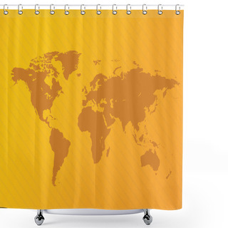 Personality  Vector World Map Illustration Isolated On Gradient Orange Background Shower Curtains
