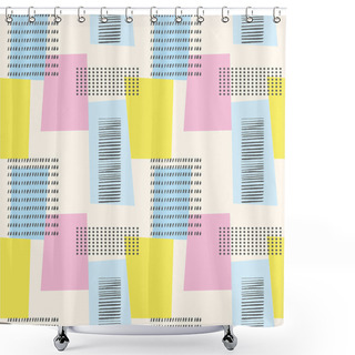 Personality  Pattern With Rectangles, Lines And Dots Shower Curtains