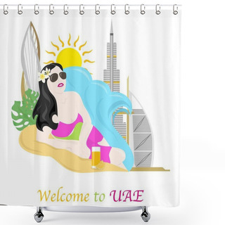 Personality  Welcome To UAE Shower Curtains