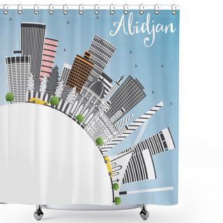 Personality  Abidjan Skyline With Gray Buildings, Blue Sky And Copy Space. Shower Curtains