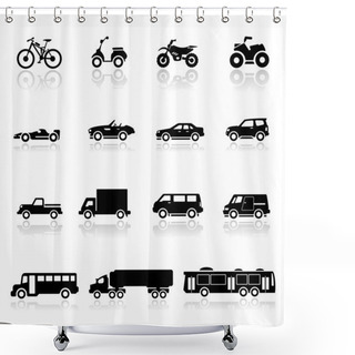 Personality  Icons Set Cars Shower Curtains