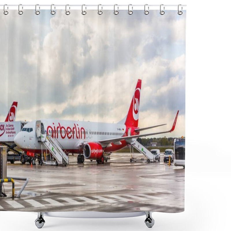 Personality  Aiberlin Airplane A320 At Berlin Airport Shower Curtains