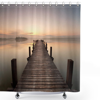 Personality  Bridge On The Lake Shower Curtains