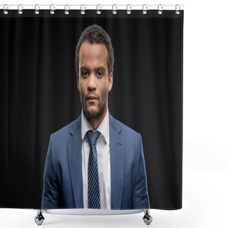Personality  Handsome Businessman Looking At Camera Shower Curtains