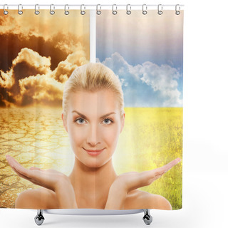 Personality  Enviroment Conceptual Collage Shower Curtains