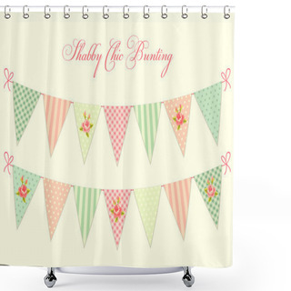 Personality  Baby Shower Bunting Flags Shower Curtains