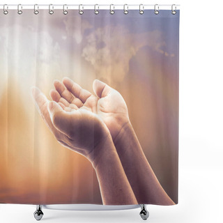 Personality  Human Open Empty Hand Shower Curtains