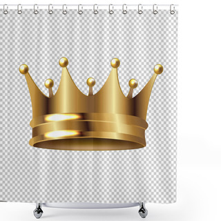 Personality  Golden Crown Isolated Transparent Background With Gradient Mesh, Vector Illustratio Shower Curtains