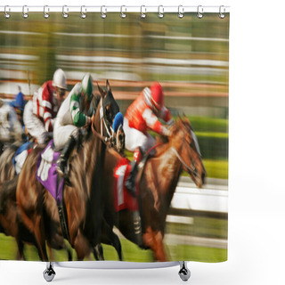 Personality  Abstract Blur Horse Race Shower Curtains
