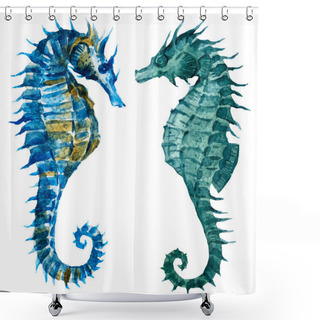 Personality  Watercolor Seahorses Shower Curtains