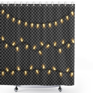 Personality  Transparent Garland Light Effect, Isolated. Shower Curtains