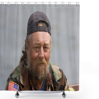 Personality  Elderly Homeless Man Shower Curtains