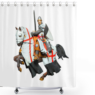Personality  Medieval Knight On Battle Horse Shower Curtains