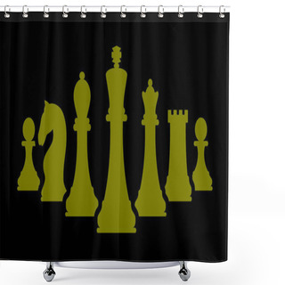 Personality  Vector Chess Isolated On White Background. Silhouettes Of Chess Pieces. Chess Icons. Black And White. Chessboard. Playing Chess On The Board. King, Queen, Rook, Knight, Bishop, Pawn Shower Curtains