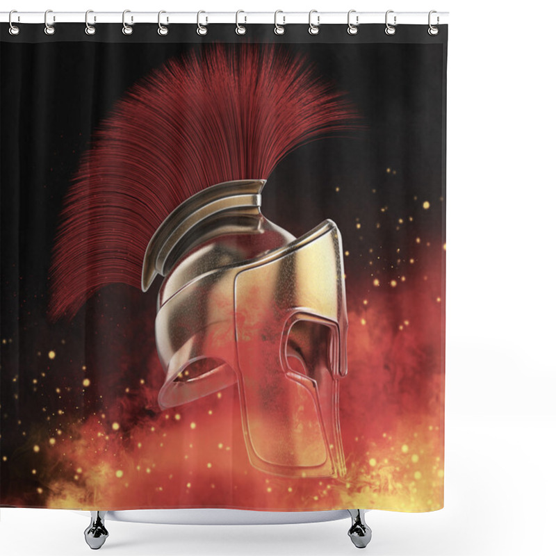 Personality  High Quality Spartan Helmet, Greek Roman Warrior Gladiator, Legionnaire Heroic Soldier, Sprts Fan Render Isolated Shower Curtains