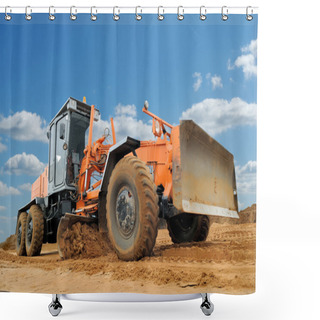 Personality  Road Grader Bulldozer Shower Curtains