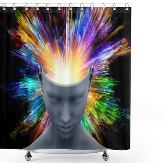 Personality  3D Illustration Of Imagination Burst. Custom Background Series. Shower Curtains
