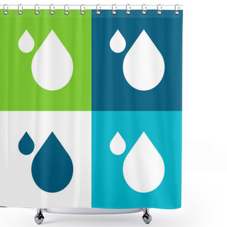 Personality  Blood Flat Four Color Minimal Icon Set Shower Curtains