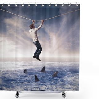 Personality  Concept Of Risk In Business Shower Curtains