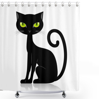 Personality  Black Cat Shower Curtains