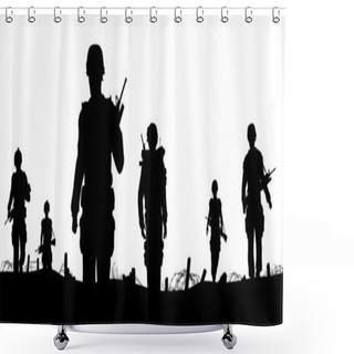 Personality  Troops Foreground Shower Curtains