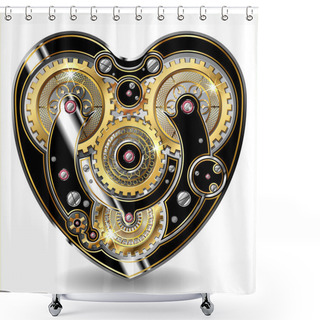 Personality  Steampunk Mechanical Heart Shower Curtains