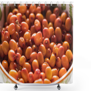 Personality  Close Up View Of Ripe Berries Of Sea Buckthorn Shower Curtains